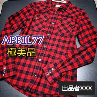 エイプリルセブンティセブン(April77)のAPRIL77 赤 黒 レッド ネルシャツ シャツ チェック チェックシャツ(シャツ)