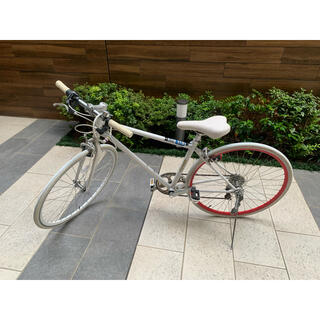クロスバイク　自転車　ジャンク　赤　白(自転車本体)