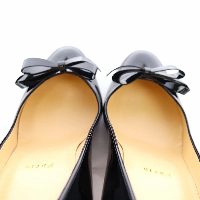 Christian Louboutin(クリスチャンルブタン)のクリスチャンルブタン パンプス ハイヒール ピンヒール リボン エナメル 39 レディースの靴/シューズ(ハイヒール/パンプス)の商品写真