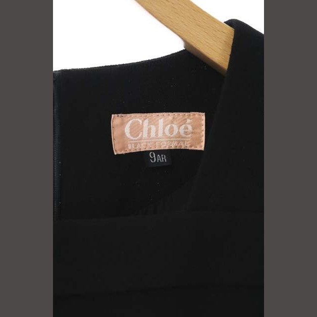 Chloe(クロエ)のクロエ CHLOE BLACK FORMAL ワンピース 五分袖 9AR 黒 レディースのワンピース(ロングワンピース/マキシワンピース)の商品写真