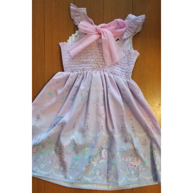 しまむら(シマムラ)の新品 エコネコワンピース キッズ/ベビー/マタニティのキッズ服女の子用(90cm~)(ワンピース)の商品写真