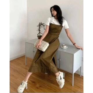 [お値下げ]バースデーバッシュ　VカットフィッシャーOP KHAKI(ロングワンピース/マキシワンピース)