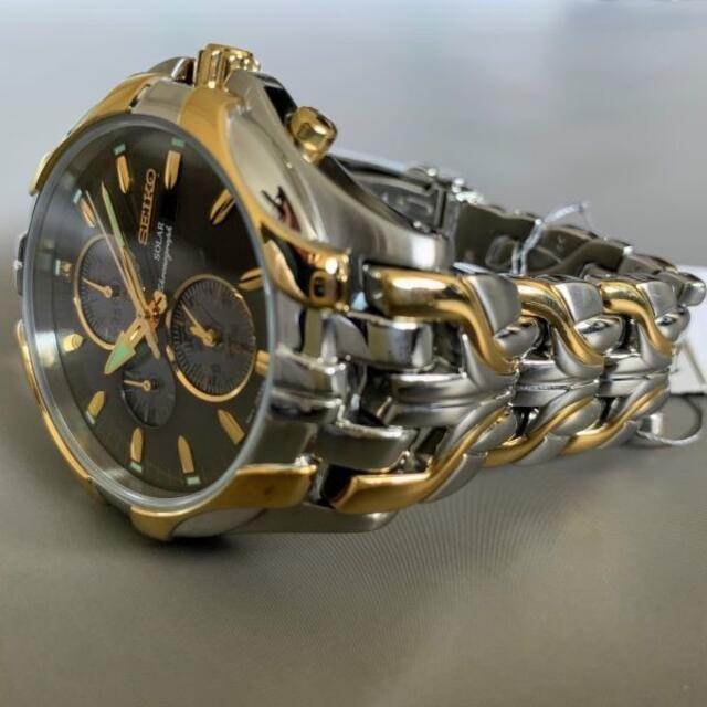 【新品】SEIKO 光沢あるゴールド加工 ソーラー セイコー メンズ腕時計