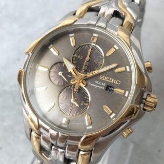 セイコー(SEIKO)の【新品】SEIKO 光沢あるゴールド加工 ソーラー セイコー メンズ腕時計(腕時計)