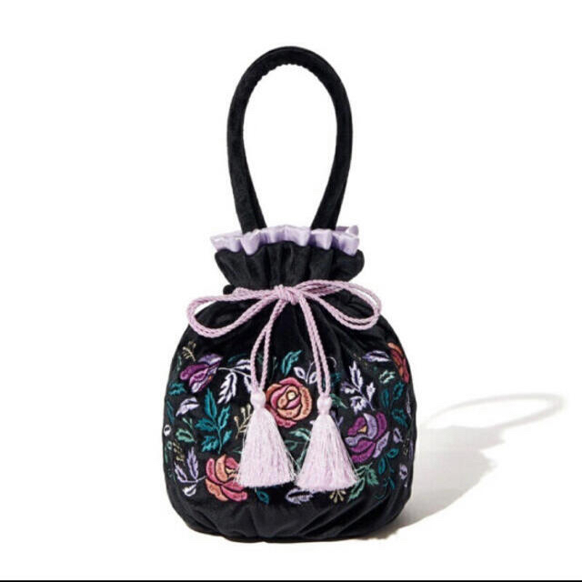 ANNA SUI(アナスイ)のFrancfranc × ANNA SUI コラボ 巾着バッグ　BLACK レディースのバッグ(ハンドバッグ)の商品写真