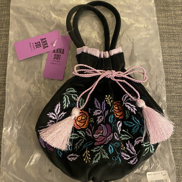 ANNA SUI(アナスイ)のFrancfranc × ANNA SUI コラボ 巾着バッグ　BLACK レディースのバッグ(ハンドバッグ)の商品写真