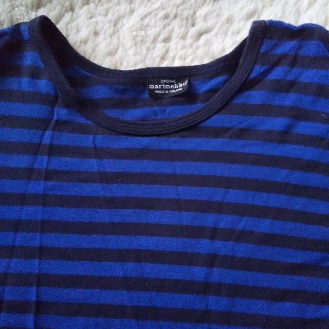 marimekko(マリメッコ)のmarimekko  紺✕黒  レディースS〜M レディースのトップス(Tシャツ(長袖/七分))の商品写真