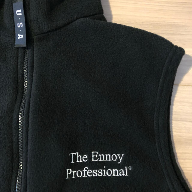 1LDK SELECT(ワンエルディーケーセレクト)のENNOY FLEECE VEST フリースベスト Lサイズ BLACK メンズのジャケット/アウター(その他)の商品写真