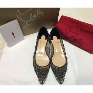 クリスチャンルブタン(Christian Louboutin)のクリスチャンルブタン　レース　スパイク　フラットシューズ　パンプス　36.5(ハイヒール/パンプス)