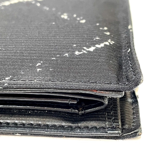 シャネル 旧トラベルライン コンパクト 折りたたみ 2つ折り財布 ブラック