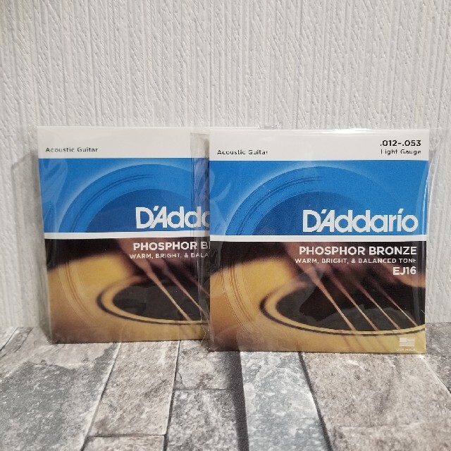最初の 新品 D'Addario ダダリオ アコースティックギター弦 EJ-16