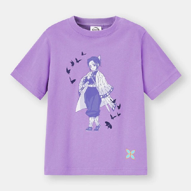 GU(ジーユー)の鬼滅の刃 GU コラボ キッズＴシャツ しのぶ新品未使用　タグ付き　130 キッズ/ベビー/マタニティのキッズ服女の子用(90cm~)(Tシャツ/カットソー)の商品写真