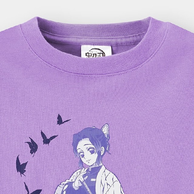 GU(ジーユー)の鬼滅の刃 GU コラボ キッズＴシャツ しのぶ新品未使用　タグ付き　130 キッズ/ベビー/マタニティのキッズ服女の子用(90cm~)(Tシャツ/カットソー)の商品写真