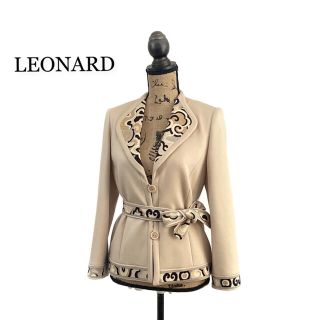 レオナール(LEONARD)のLEONARD レオナール ジャケット ベージュ レディース(テーラードジャケット)