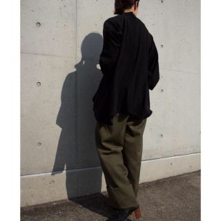 【新品タグ付き】ENFOLD エンフォルド ワイドパンツ カーキ ギャバ