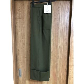 【新品タグ付き】ENFOLD エンフォルド ワイドパンツ カーキ ギャバ