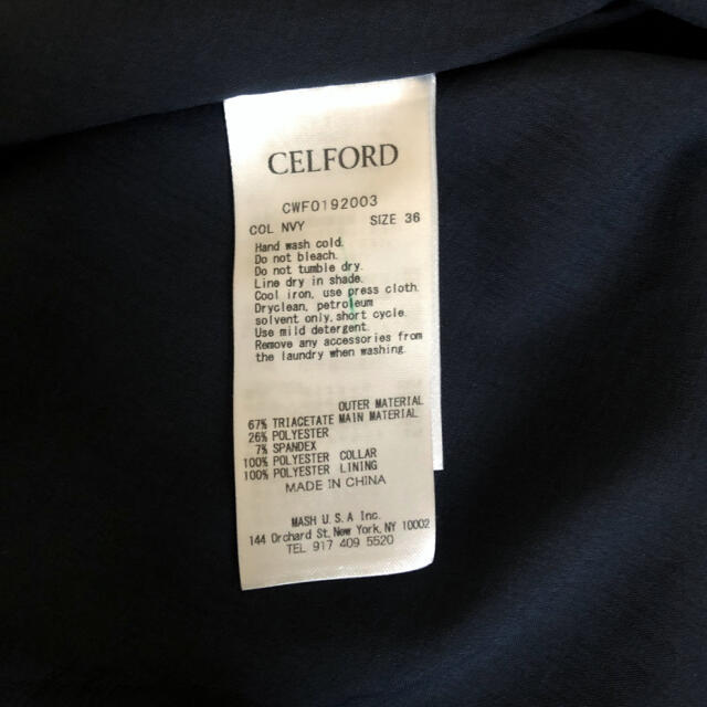 《ruru様専用》CELFORD  セルフォード　襟付きワンピース　ネイビー レディースのワンピース(ひざ丈ワンピース)の商品写真