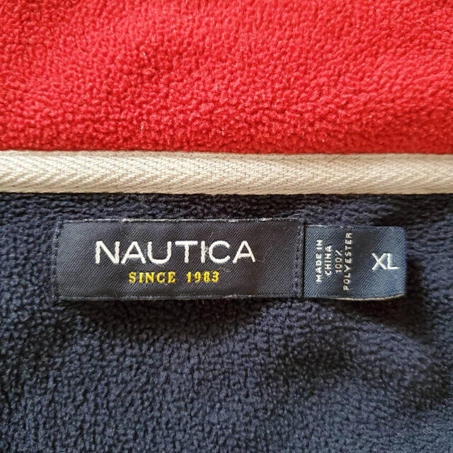 NAUTICA(ノーティカ)のUS古着 ノーティカ プルオーバー フリース スウェット ハーフジップ ネイビー メンズのトップス(スウェット)の商品写真