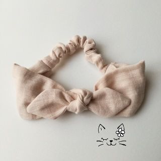 *ふんわりガーゼのヘアバンド*ベビー*ハンドメイド*リボン*お宮参り*誕生日*(ファッション雑貨)