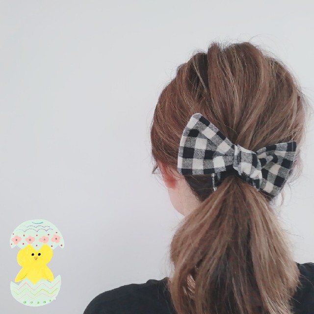 *ギンガムチェックのヘアバンド*ハンドメイド*大人ヘアバンド*ヘアターバン* ハンドメイドのファッション小物(ハンカチ/バンダナ)の商品写真