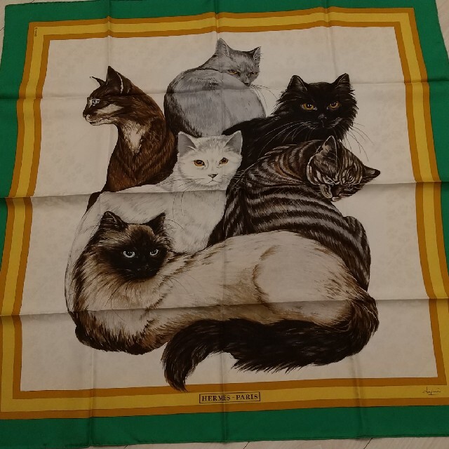 HERMES - 【超希少】エルメス カレ90 レ・シャ 猫達の通販 by HERMES - 【超希少】エルメス カレ90 レ・シャ 猫達の通販 by
