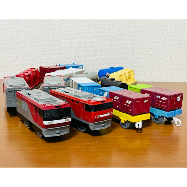 Takara Tomy(タカラトミー)のプラレール いっぱいつなごうダブル金太郎＆貨車セット　EH500 エンタメ/ホビーのおもちゃ/ぬいぐるみ(鉄道模型)の商品写真