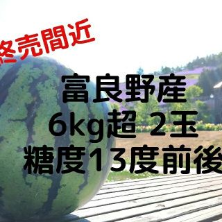 富良野産スイカ6kg超2玉 家庭用 訳あり商品 ハネ品(フルーツ)