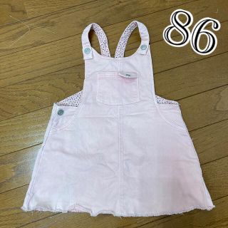 ザラキッズ(ZARA KIDS)のZARAベビー　オーバーオール　サーモンピンク　ワンピース　80(ロンパース)