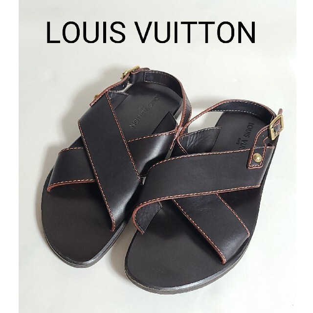 正規品 LOUIS VUITTON ルイ ヴィトン レザーサンダル メンズ