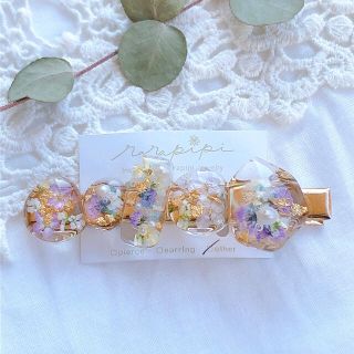 本物のお花 淡水パール ヘアクリップ 【E】(ヘアアクセサリー)