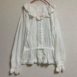 ピンクハウス(PINK HOUSE)の【ピンクハウス】フリル◎ブラウス◎ホワイト◎刺繍(シャツ/ブラウス(長袖/七分))