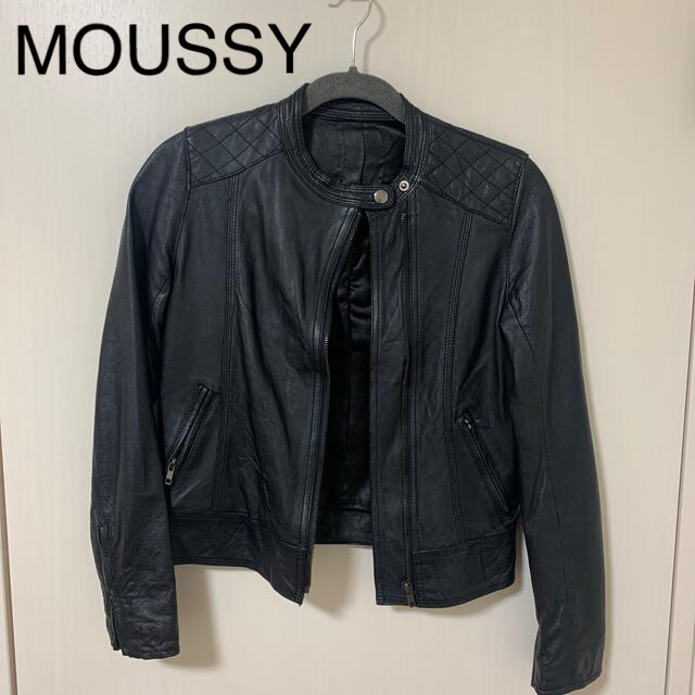 moussy(マウジー)のMOUSSY 本革　羊革　シングルライダース　ジャケット　Sサイズ レディースのジャケット/アウター(ライダースジャケット)の商品写真