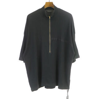 サンシー(SUNSEA)のESSAY ハーフジップT ブラック(Tシャツ/カットソー(半袖/袖なし))