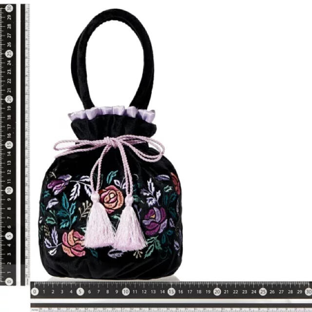 ANNA SUI(アナスイ)の【新品未開封】Francfranc×ANNA SUI コラボ 巾着バッグ 黒 レディースのバッグ(ハンドバッグ)の商品写真