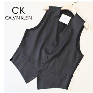 シーケーカルバンクライン(ck Calvin Klein)の《カルバンクライン》新品 毛100% ダイヤドビーベスト ジレ 38(L)(スーツベスト)
