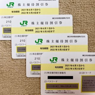 ジェイアール(JR)のJR東日本 東日本旅客鉄道 株主優待券 4枚①(その他)