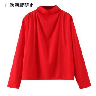 ザラ(ZARA)の🌰9月新作🌾5946◆red レッド ハイネック ブラウス(シャツ/ブラウス(長袖/七分))