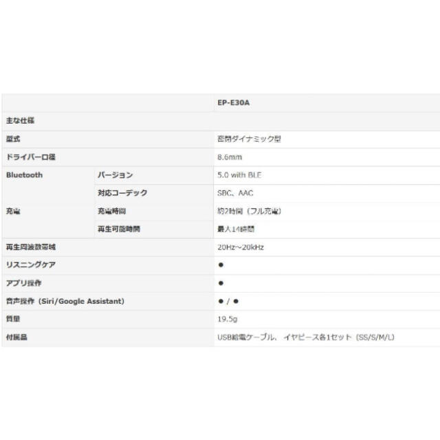 ヤマハ(ヤマハ)のヤマハ ワイヤレスイヤホン EP-E30A(B)最終値下げ！！早い者勝ち スマホ/家電/カメラのオーディオ機器(ヘッドフォン/イヤフォン)の商品写真