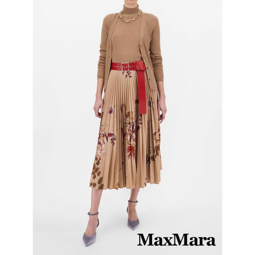 Max Mara(マックスマーラ)のマックスマーラ シルクウール リブカーディガン キャメル レディースのトップス(カーディガン)の商品写真