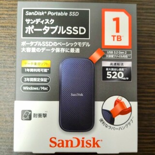サンディスク(SanDisk)のSanDisk SDSSDE30-1T00-J25 ポータブルSSD 1TB(PC周辺機器)