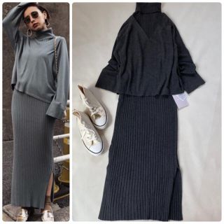 アメリヴィンテージ(Ameri VINTAGE)の新品❣️アメリヴィンテージ ロングワンピース ニット セットアップ 秋服 冬服(ロングワンピース/マキシワンピース)