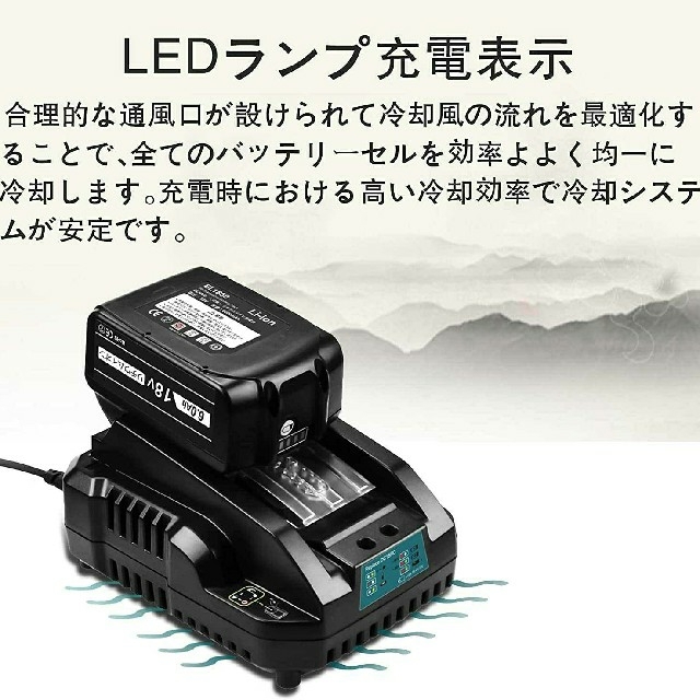 新品マキタ18v互換バッテリー２個と互換充電のセット