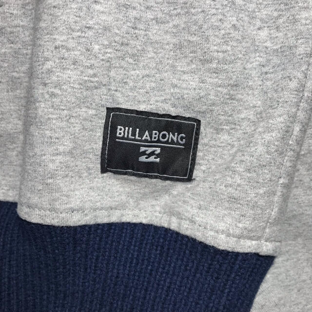 billabong(ビラボン)の【人気】ビラボン BILLABONG ロンT グレー M ネイビー 古着 ロゴ メンズのトップス(Tシャツ/カットソー(七分/長袖))の商品写真