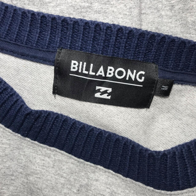 billabong(ビラボン)の【人気】ビラボン BILLABONG ロンT グレー M ネイビー 古着 ロゴ メンズのトップス(Tシャツ/カットソー(七分/長袖))の商品写真