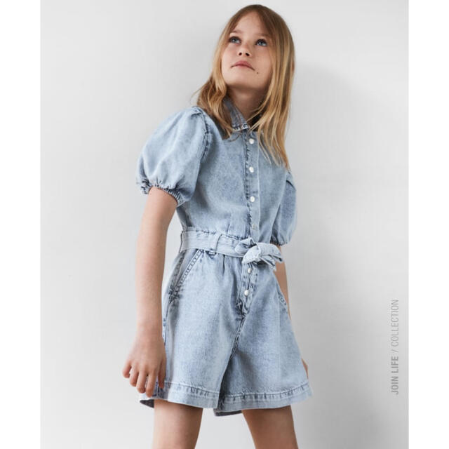 ZARA KIDS(ザラキッズ)の🌈ZARA girl デニムコンビネゾン ジャンプスーツ　つなぎ キッズ/ベビー/マタニティのキッズ服女の子用(90cm~)(ワンピース)の商品写真