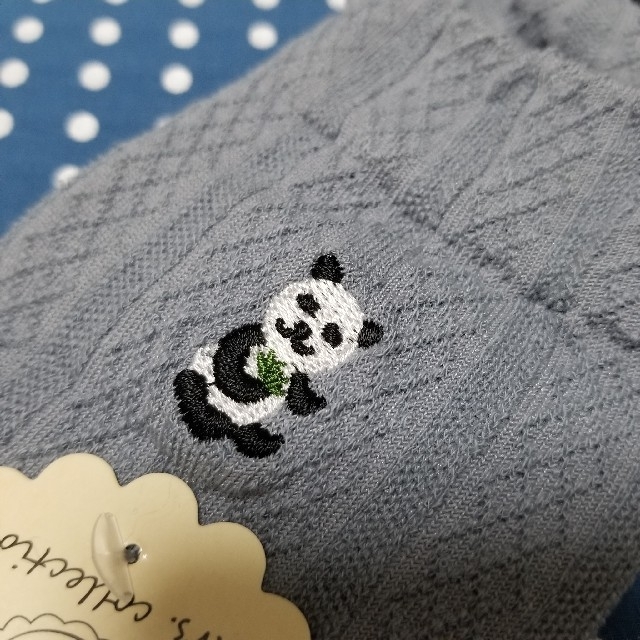 パンダ刺繍ソックス レディースのレッグウェア(ソックス)の商品写真