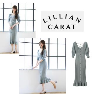 ココディール(COCO DEAL)の【タグ付✴︎美品】LILLIANCARAT マーメイドリブニットワンピース(ひざ丈ワンピース)