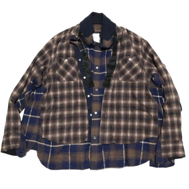 2021最新作】 sacai ダブルレイヤードチェックシャツ tdh-latinoamerica.de