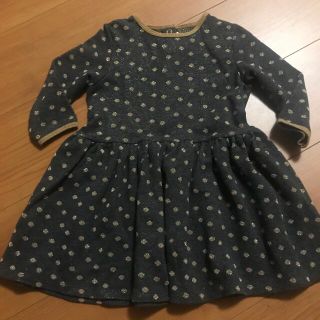 プチバトー(PETIT BATEAU)の最終値下　美品　プチバトー　ドット柄ワンピース　サイズ3ans/95cm(ワンピース)