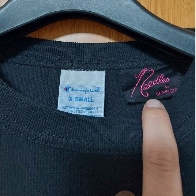 Needles(ニードルス)のNeedles×BEAMS  ブラック×パープル ロンT　サイズXS メンズのトップス(Tシャツ/カットソー(七分/長袖))の商品写真